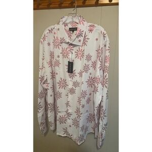 Barry Wang Men's Snowflake Print Long Sleeve Shirt